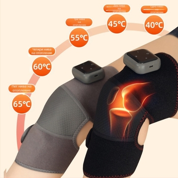 Електрическа наколенка за масаж и загряване на коляното и ставите на рамо и лакът с интелигентен контрол на температурата; 7W; 40–65°C; тегло 204 g; материя: нейлон/еластан.