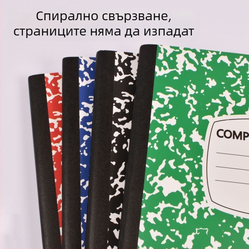 Бележник със шевно подвързване, мека корица, двойно офсетова хартия, 55 g, 100–200 страници
