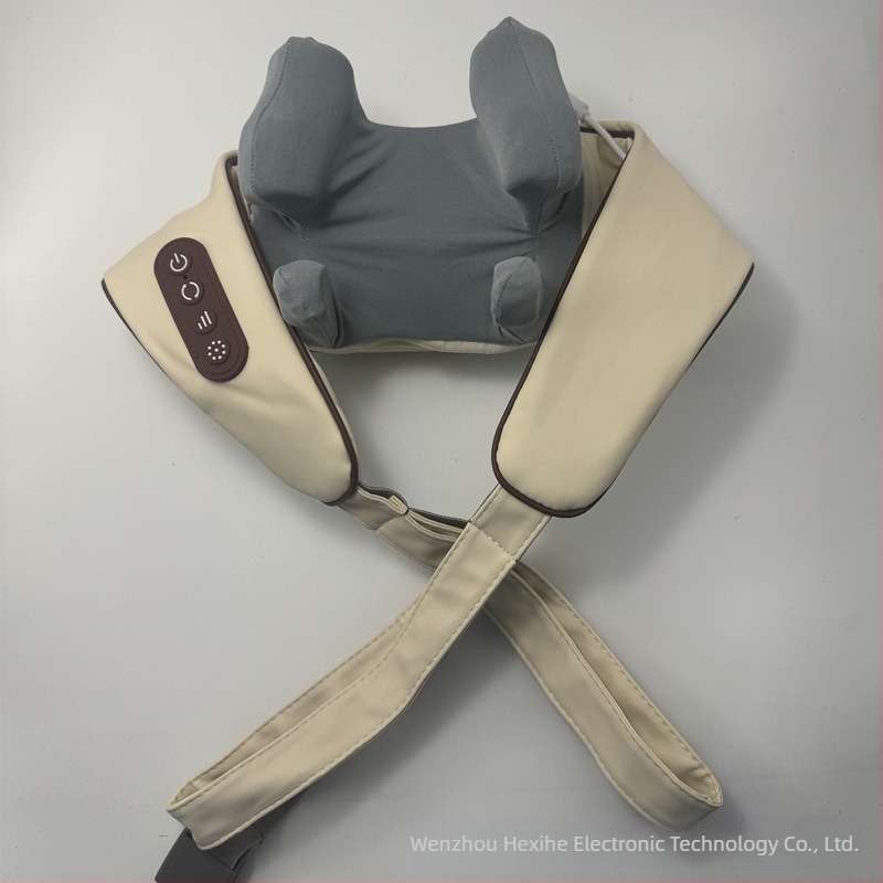 Масажор за шия и цялото тяло, инфрачервена терапия, 6 глави за масаж, презареждаем модел FZ-666, таймер, кабелно управление, 3 степени на сила