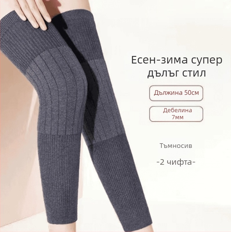 Унисекс затоплящи ленти за коляно и крак с флисово вътрешно покритие, кашмирена топлина за възрастни