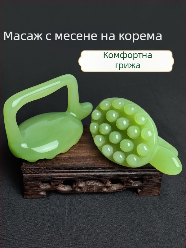 Акупунктурна пръчка за масаж на корема с меридианна четка и дъска за акупунктурни точки – резинов масажен инструмент (95 г)