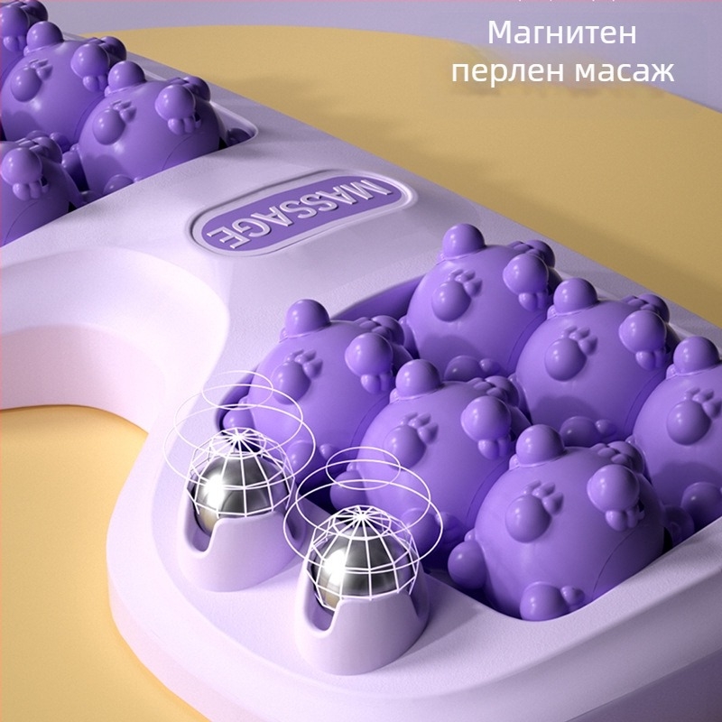 Масажор за крак с четири реда ролки и магнитни топчета, пластмасово тяло, тегло 460 g, подходящ за фитнес и здравословен масаж