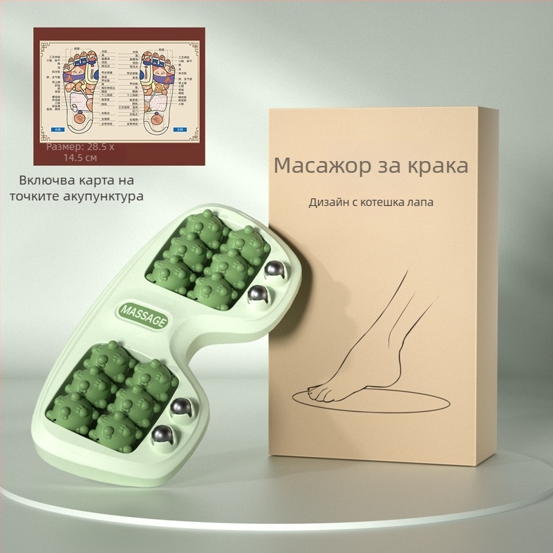 Масажор за крак с четири реда ролки и магнитни топчета, пластмасово тяло, тегло 460 g, подходящ за фитнес и здравословен масаж