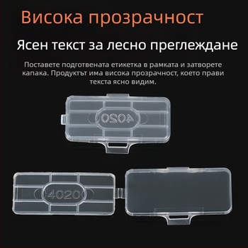 Маркираща табелка за кабели, водоустойчива прозрачна, PP материал, за вътрешно и външно приложение, съвместима с модели за печат 3010/3020/4010/4020