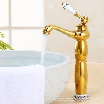 Европейски стил кран за мивка, меден корпус, керамичен клапан, 8 мм вход/изход, повдигащ механизъм