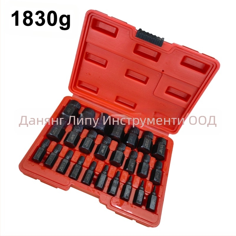 Комплект екстрактори за счупени винтове, британски стандарт, мулти-сплайн дизайн, стомана 40Cr-V