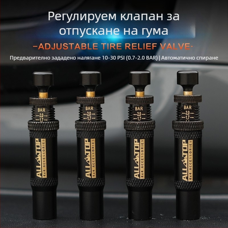 ALL-TOP Дигитален клапан за изпускане на налягането на гуми – преносим, стил писалка, диапазон на налягането 0.7–2.1, функция за изпускане, съвместим с всички модели