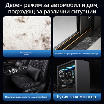 Ръчен автомобилен вакуум, безжичен, презареждащ се, 7.4V, 80W, всмукване 9000Pa