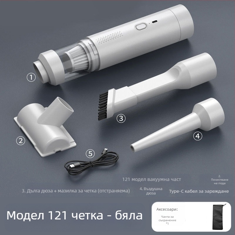 Ръчен автомобилен вакуум, безжичен, презареждащ се, 7.4V, 80W, всмукване 9000Pa