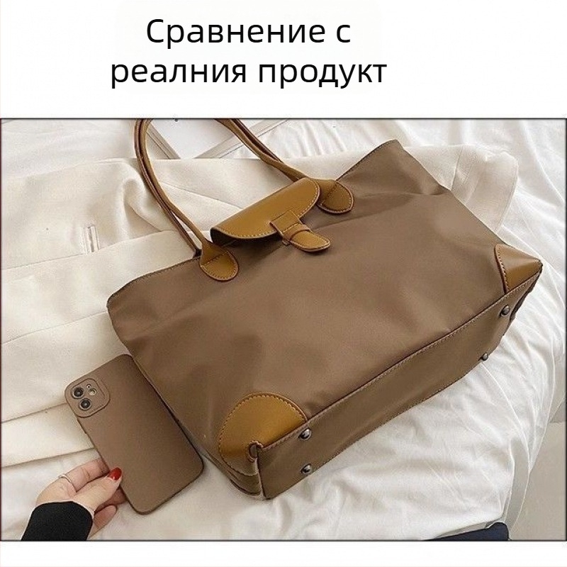 Manzhuo нейлонова Tote чанта за свободно пътуване, подплата нейлон, отваряне с цип и катарама