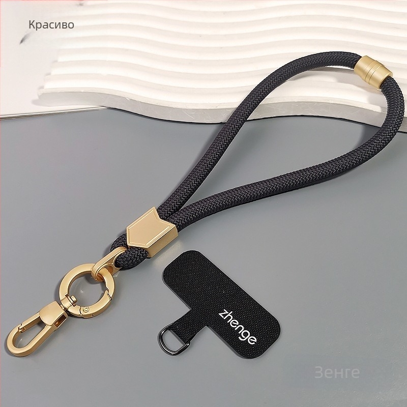 Jane grids Шнур за телефон, регулируем каиш за китката, къс плетен шнур, геометрична висулка, многофункционален аксесоар за открито
