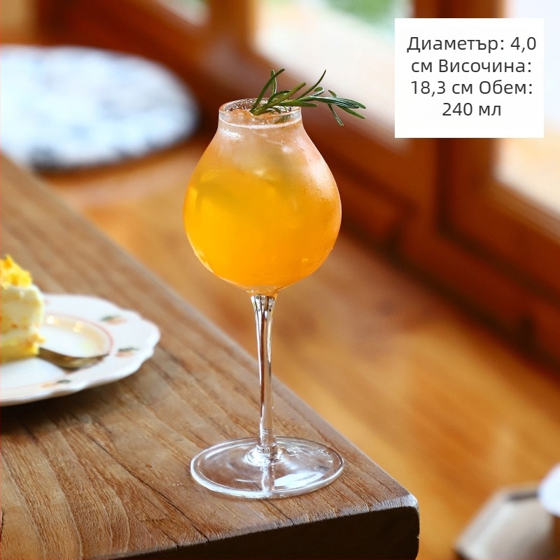 Чаша за чай - стъклена, новокитайски стил, еднослойна, шестчленен комплект, печат на лого наличен