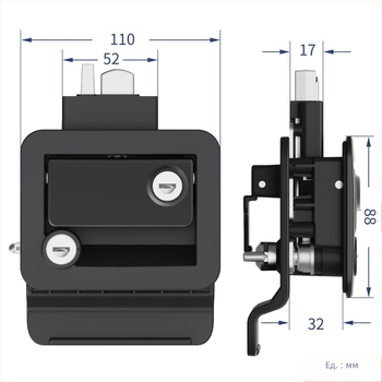 RV врата заключване от инженерно пластмаса – модел 10204, заключване против кражба за автомобилни врати, цилиндър Super C-ниво, механично RV заключване