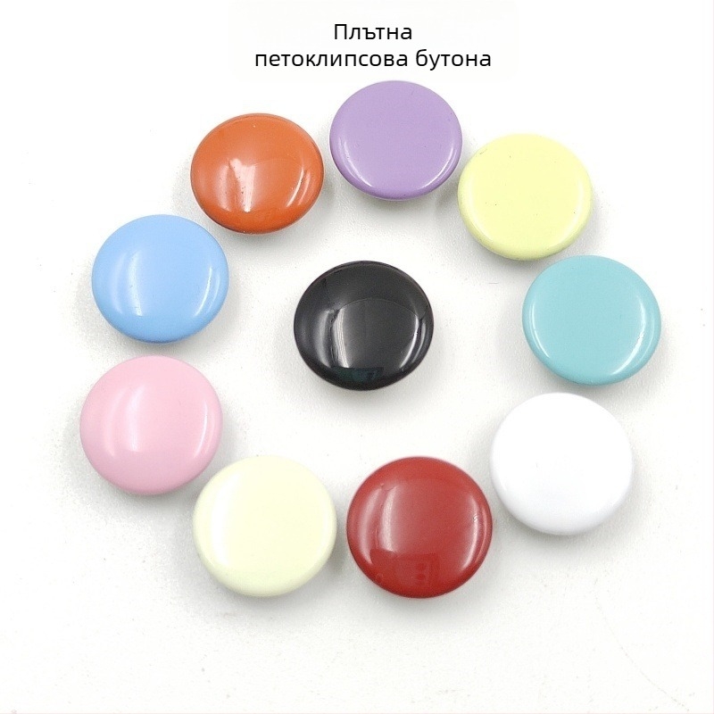 Комплект от неръждаема стомана: петзъбна щракваща закопчалка за детски дрехи, скрит метален заключващ механизъм