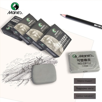 Гумичка Marley C6142 за пластилин и скици – марка Marley, модел C6142, материал: гума, предназначение: скицово рисуване, нетно тегло: 0.025