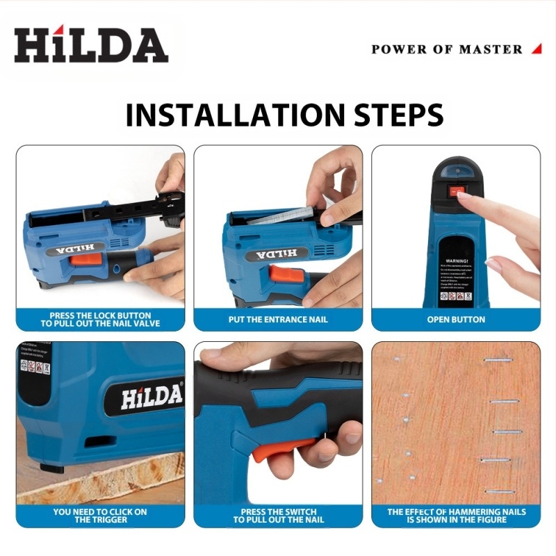 HILDA Безжичен литиев пиронен пистолет, електрически праволинеен за дърводелство, преносим за дома, 3.6V
