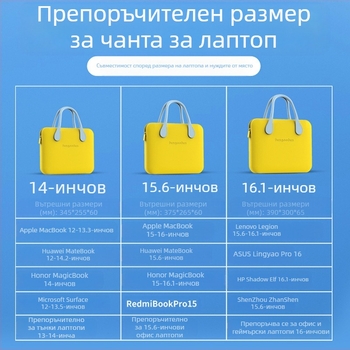 Чанта за лаптоп - мултифункционална, унисекс, с голям капацитет, EVA материал, водоустойчива
