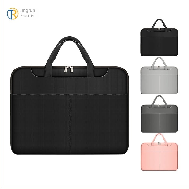 Чанта за лаптоп от оксфорд плат, водоустойчива, супер лека и износоустойчива, подплата от плюш, едноцветен дизайн