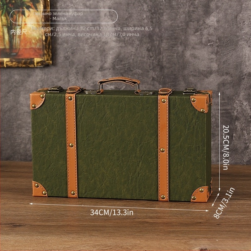 Дървен куфар за съхранение, модел 1120A, преносим, прахоустойчив, капацитет до 5 л, подходящ като реквизит за снимки и витрини