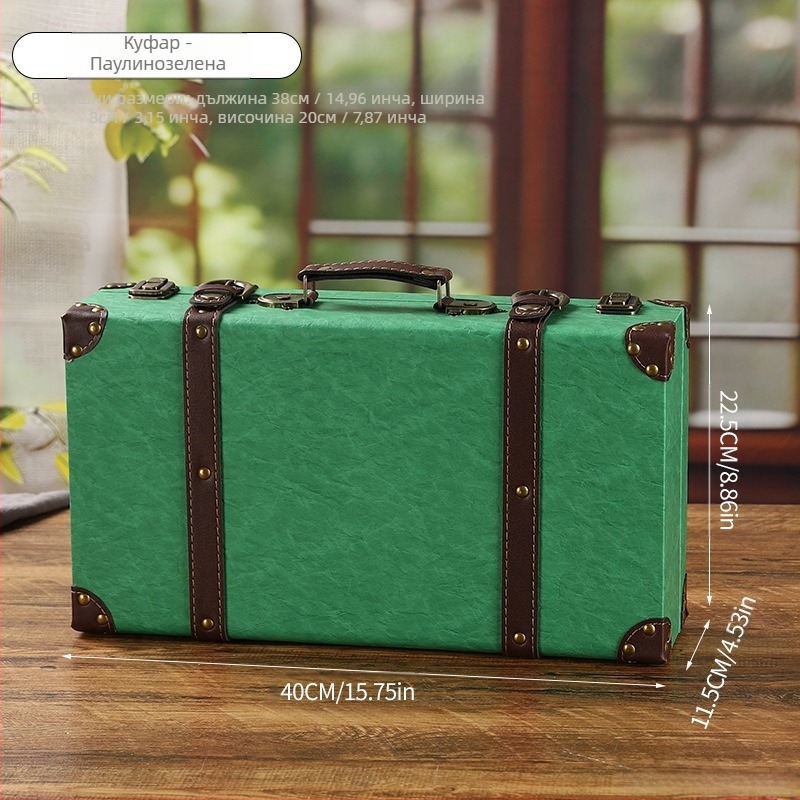 Дървен куфар за съхранение, модел 1120A, преносим, прахоустойчив, капацитет до 5 л, подходящ като реквизит за снимки и витрини