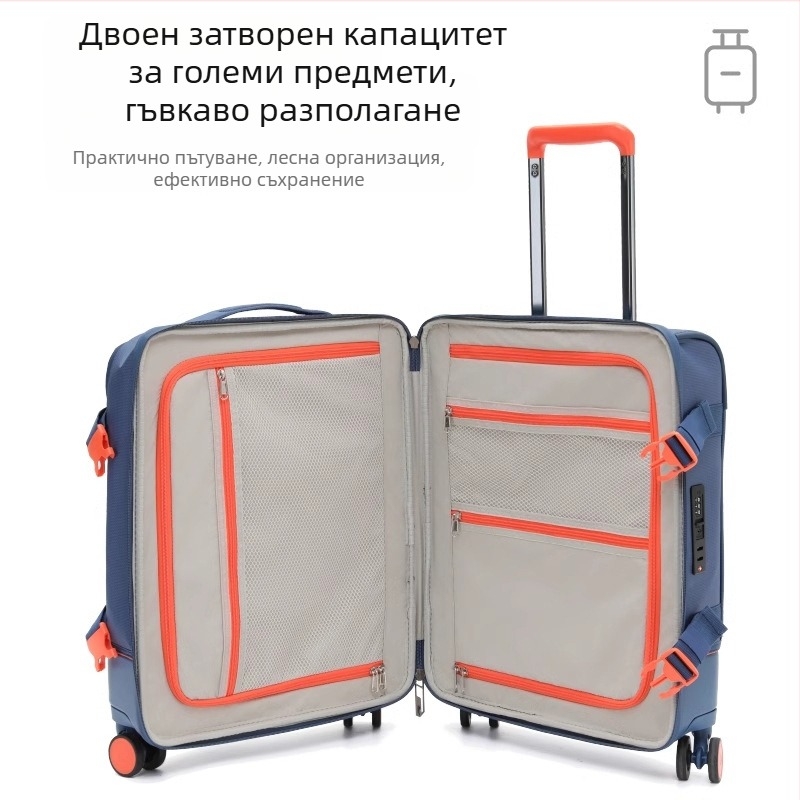 Куфар за пътуване от Oxford плат с цип, TSA комбинирано заключване, дишащ и водоустойчив с разделение мокро/сухо, полиестерна подплата, за бизнес пътувания
