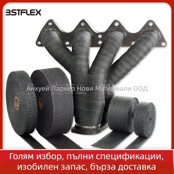 Титанови влакна изолационна лента за мотоциклетен ауспух, огнеупорна, температура 1300°C, работна температура 900°C, ширина 25–100 мм