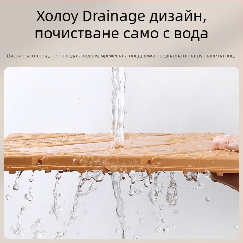 Пластмасов сглобяем настил (PP), дървесен релеф, антибактериален, за коридор, модерен стил