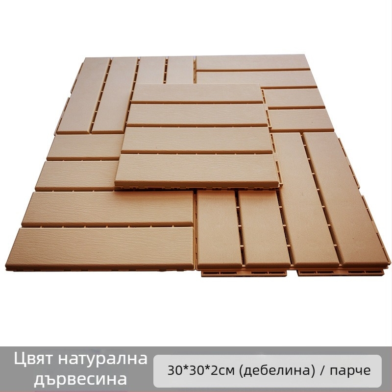 Пластмасов сглобяем настил (PP), дървесен релеф, антибактериален, за коридор, модерен стил