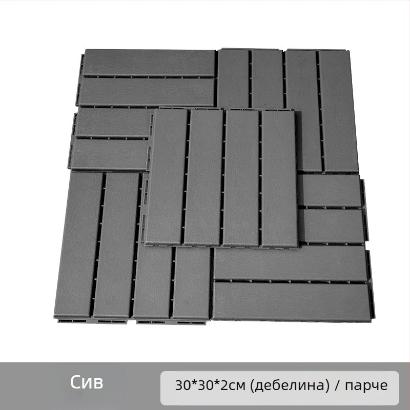 Пластмасов сглобяем настил (PP), дървесен релеф, антибактериален, за коридор, модерен стил