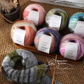 Комплект мохерена прежда, worsted прядене, групова нишка, за тъкане