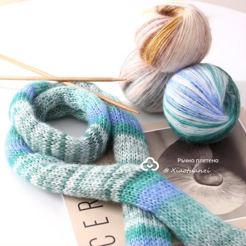 Комплект мохерена прежда, worsted прядене, групова нишка, за тъкане