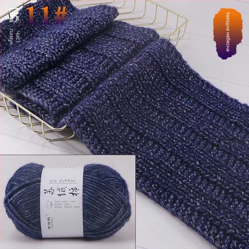 Нишка за ръчно плетене, смесена; Състав: заешки велур и модифициран полиестер; Форма на прежда: нишка; Процес на прядене: пръстени; Въртене: 10