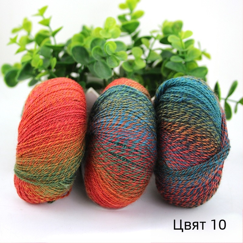 Rainbow Magic Ball вълнена прежда, 50 г, 2 нишки, смесено прядене, състав: вълна-нейлон