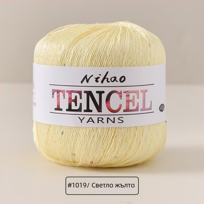 Прежда за ръчно плетене – Tencel Sequin Lace нишка, ринг-спининг, фънси прежда, групова нишка, Mu Pai
