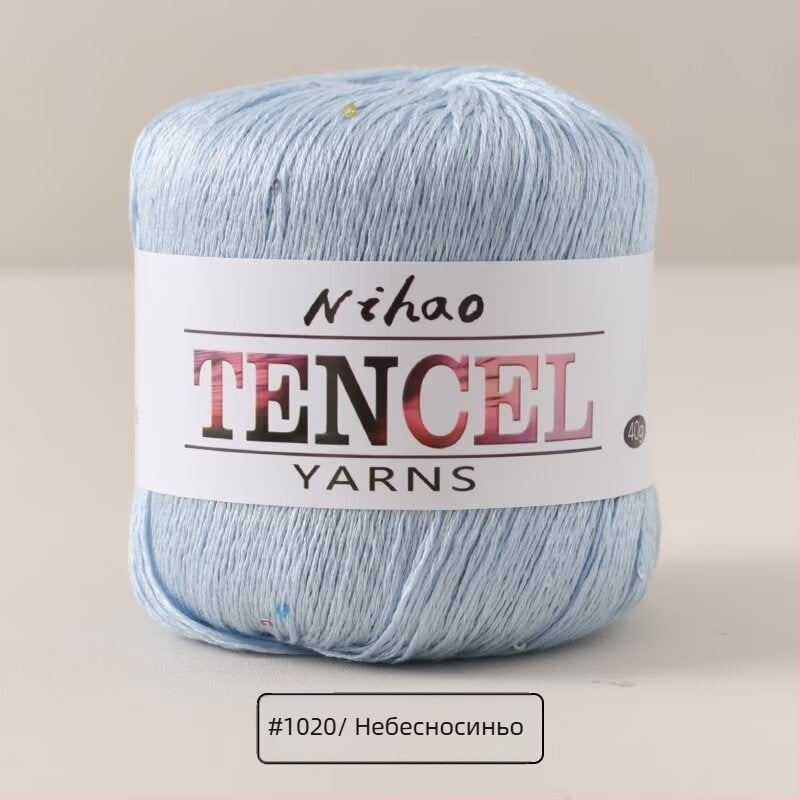 Прежда за ръчно плетене – Tencel Sequin Lace нишка, ринг-спининг, фънси прежда, групова нишка, Mu Pai