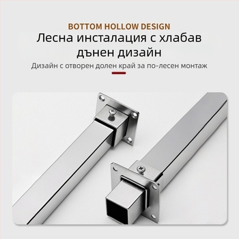 Квадратна фланцова база за страничен монтаж на тръбен държач, неръждаема стомана 201, повърхност: шлифована, модерен минимализъм