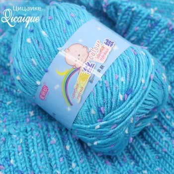 Прежда за ръчно плетене, смесена коприна-протеин, нишка във форма на линия, worsted изплитане