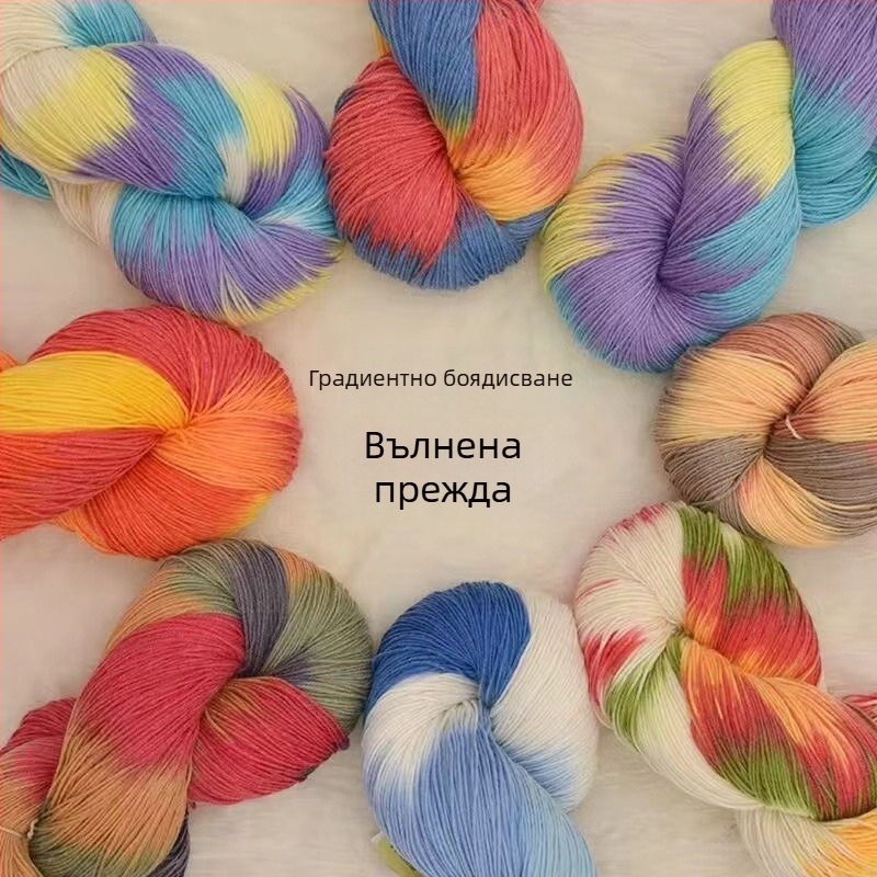 Шалова прежда за плетене на кука от вълна, полу-ворстед, групова нишка, ръчно плетено, марка Jiesheng