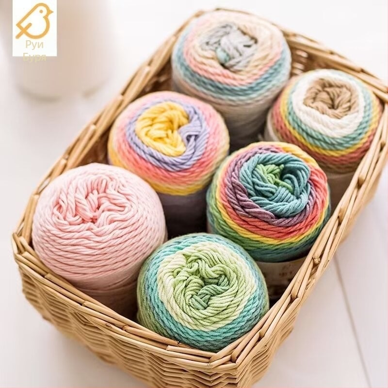 Ruyi Bird комплект прежда за ръчно плетене — смесена, ring-spun прежда от Хебей за плетени пуловери и шапки