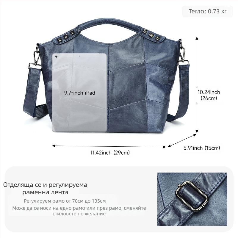 Bucket bag от естествена кожа – първокласна говежда кожа, ципово затваряне, вътрешни джобове за телефон и идентификационна карта, с една презрамка