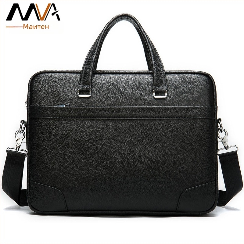 Мъжка делова чанта за лаптоп от естествена кожа, първокласна телешка кожа, водоустойчива, разширяема, за бизнес пътувания