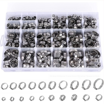 Weijie неръждаема стомана безкрайна щипка за обици – единична обица‑пръстен, номинален диаметър 5–28.6, диаметър на захващане 5–28.6, обхват на приложение 7–21