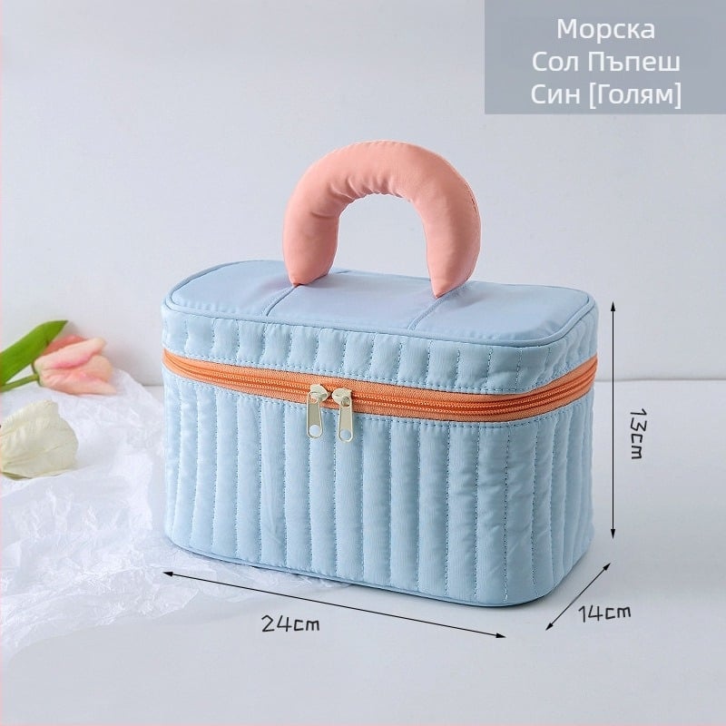 Козметична чанта, водоустойчива, ултра-лека, едноцветен дизайн, полиестерна подплата