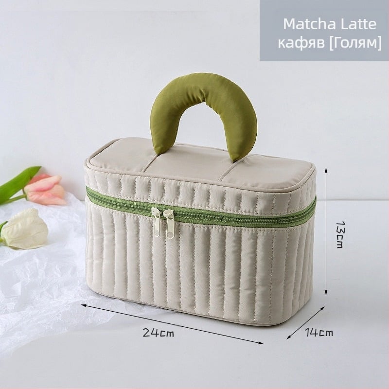 Козметична чанта, водоустойчива, ултра-лека, едноцветен дизайн, полиестерна подплата