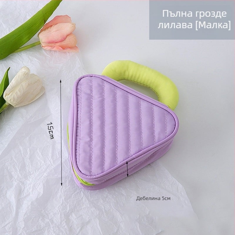 Козметична чанта, водоустойчива, ултра-лека, едноцветен дизайн, полиестерна подплата