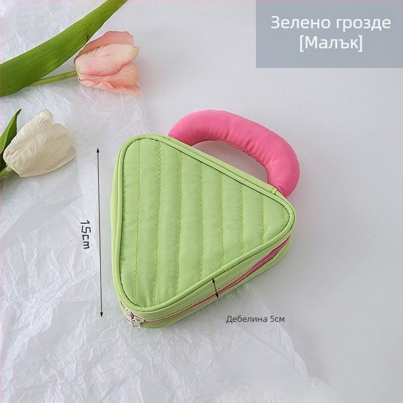 Козметична чанта, водоустойчива, ултра-лека, едноцветен дизайн, полиестерна подплата