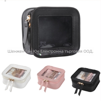 Прозрачна PVC козметична чанта | градски минималистичен стил, съхранение на червило, без подплата, еднотонен модел