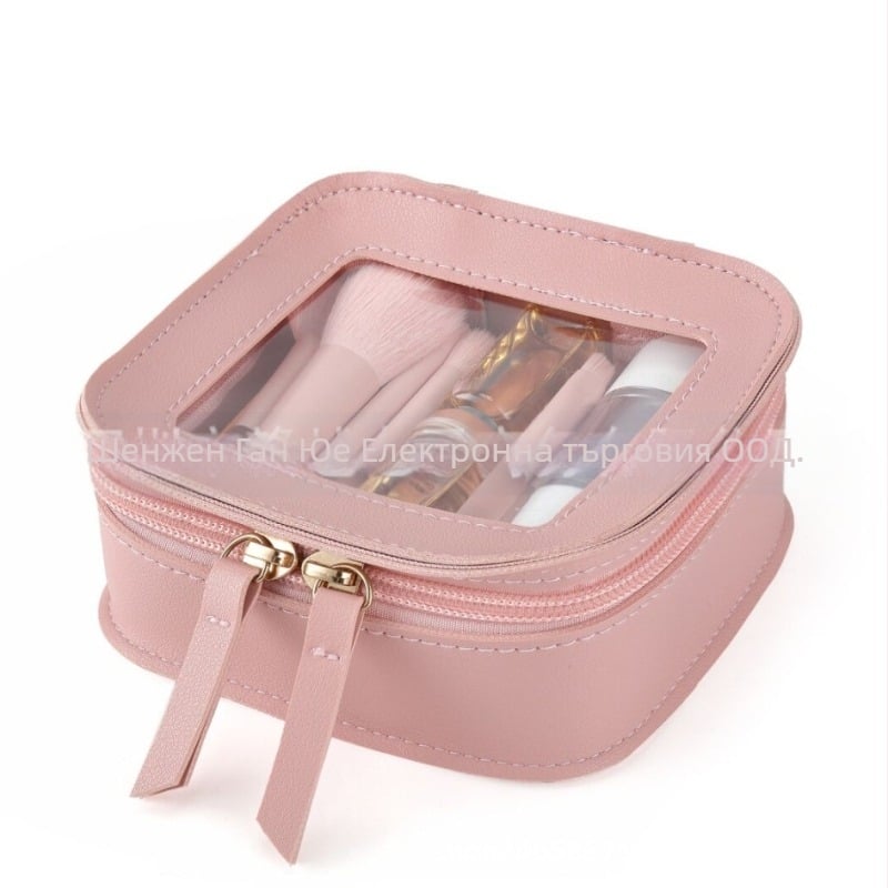 Прозрачна PVC козметична чанта | градски минималистичен стил, съхранение на червило, без подплата, еднотонен модел