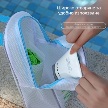 Чанта за тоалетни принадлежности — творческа PVC многофункционална чанта (PVC материал, творчески стил, многофункционална, външна употреба, пътуване и баня)