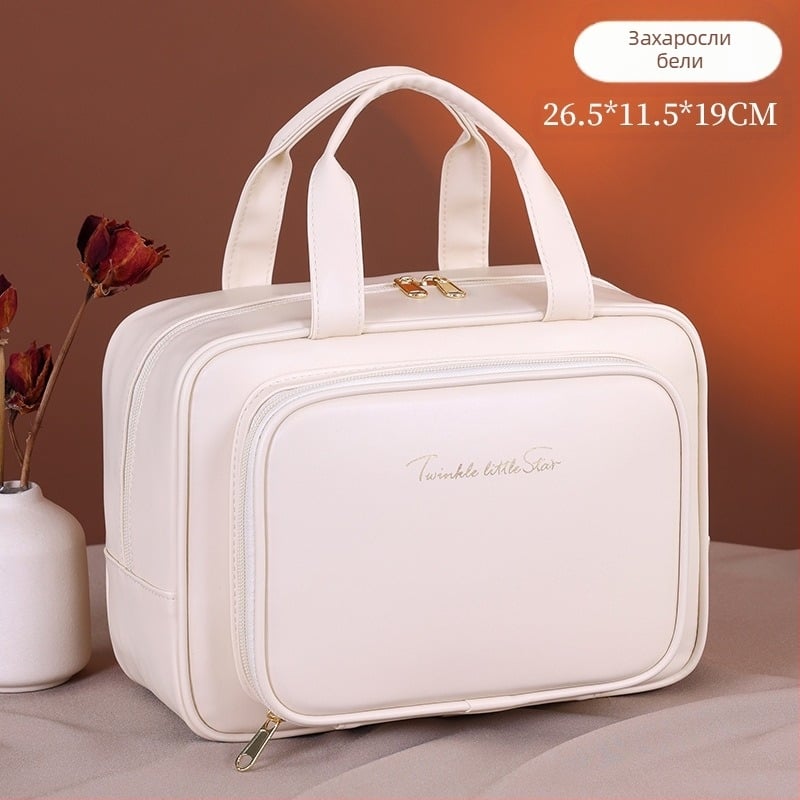 Козметична чанта с голям капацитет и преградни отделения, водоустойчива, PU материал, преносима за пътуване